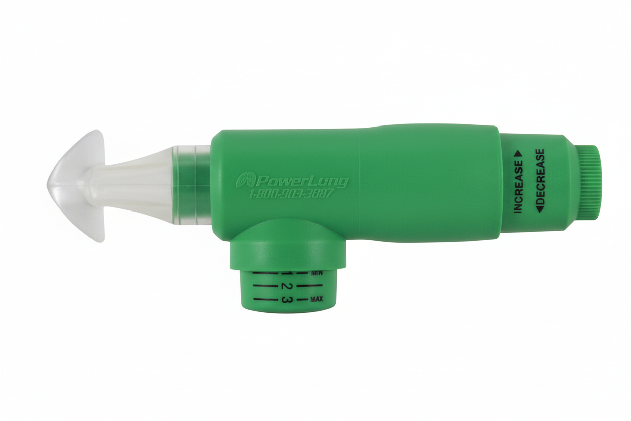 PowerLung Trainer Green designed for High Range Respiratory Resistance Training